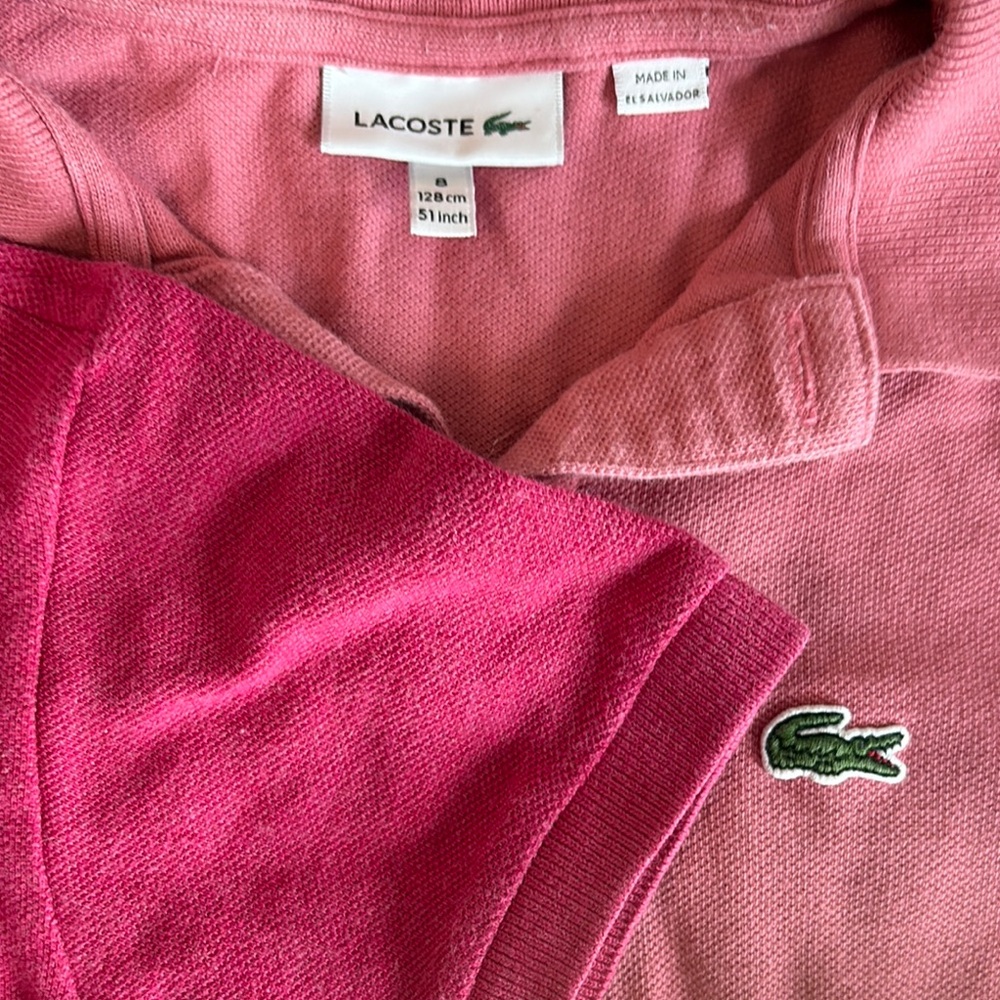 Lacoste Kids Polo Shirt Set - Pink and Red - Picture 3 of 4